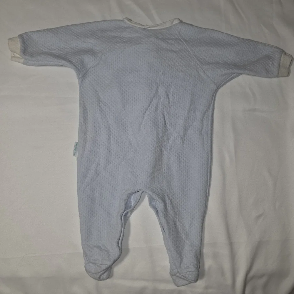 Vintage 90s Little Me Footed Sleeper Baby Boy 6M Embroidered Plane Train VTG‎